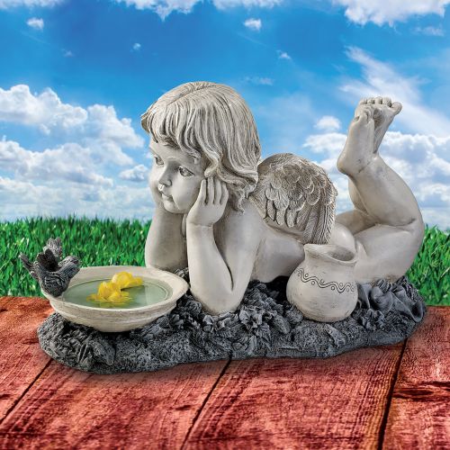 SUMMERTIME REFLECTIONS CHERUB STATUE