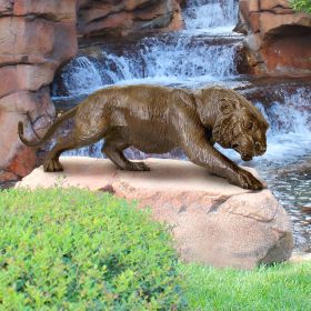 PROWLING TIGER BRONZE STATUE                FRT-NR